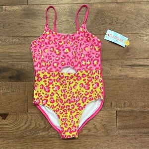 Cat & Jack Girls One-Piece Swimsuit - Size M (8) - Animal Print